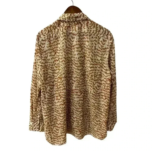 Theory Women’s Printed Menswear Button Front Shirt Size L - Picture 5 of 8